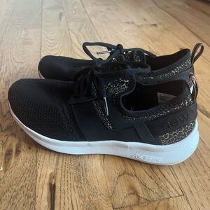 Black and Leopard Print Sneakers